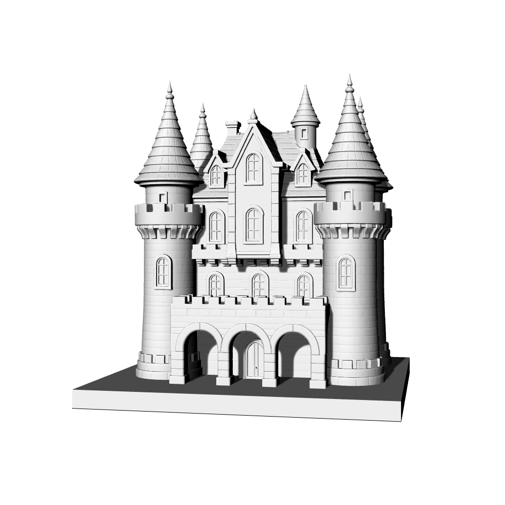 MRY-SFW LYTB613G  Miniature Scene Building Model European Fairy Tale Castle Decoration Dreamy Desktop Building Model Decoration 3D Printing Model