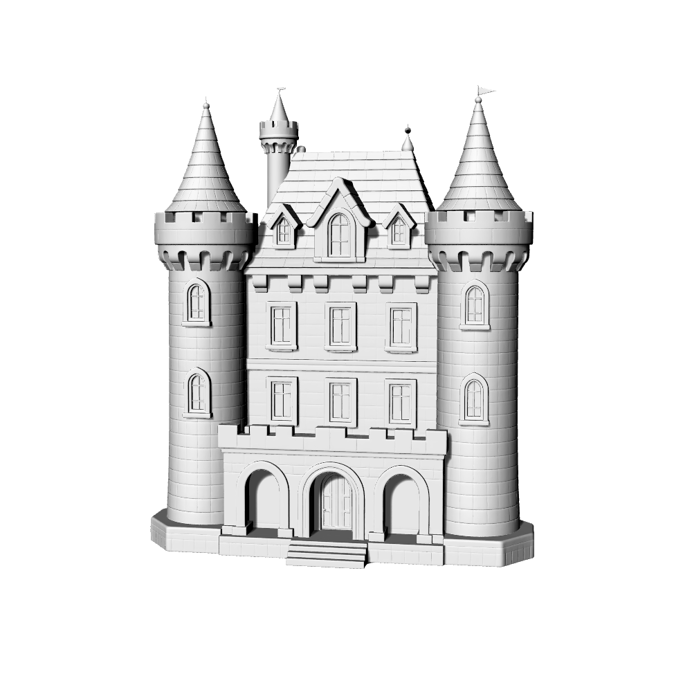 MRY-SFW LYTB613I  Miniature Scene Building Model European Fairy Tale Castle Decoration Dreamy Desktop Building Model Decoration 3D Printing Model