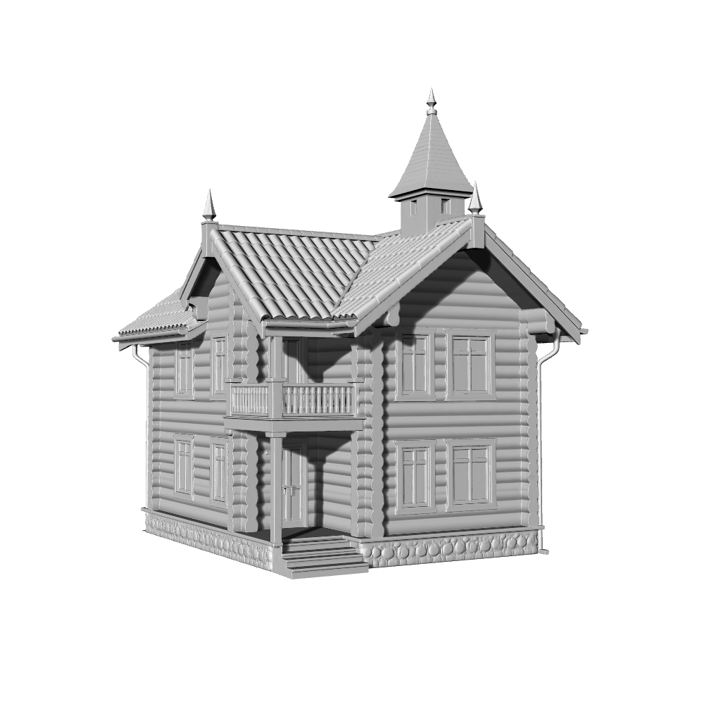 MRY-SFW LYTB614A  Miniature Scene Building Model Nordic Fairy Tale Wooden House Model Country Style Wooden House Decoration Desktop Ornament 3D Printing Model