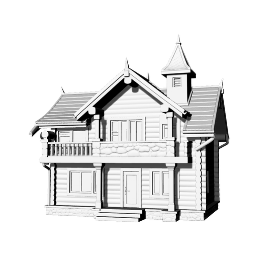 MRY-SFW LYTB614B  Miniature Scene Building Model Nordic Fairy Tale Wooden House Model Country Style Wooden House Decoration Desktop Ornament 3D Printing Model