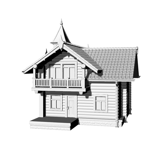 MRY-SFW LYTB614D  Miniature Scene Building Model Nordic Fairy Tale Wooden House Model Country Style Wooden House Decoration Desktop Ornament 3D Printing Model