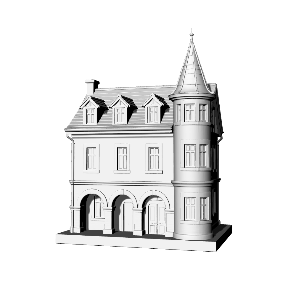 MRY-SFW LYTB616A  Miniature Scene Building Model European Tower Row House Model Country Style Building Decoration Desktop Ornament 3D Printing Model