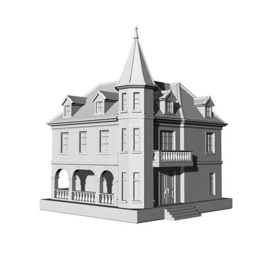 MRY-SFW LYTB616B  Miniature Scene Building Model European Tower Row House Model Country Style Building Decoration Desktop Ornament 3D Printing Model