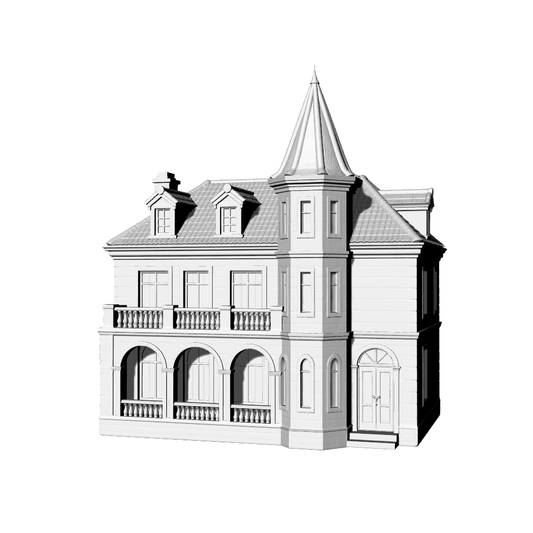 MRY-SFW LYTB616D  Miniature Scene Building Model European Tower Row House Model Country Style Building Decoration Desktop Ornament 3D Printing Model