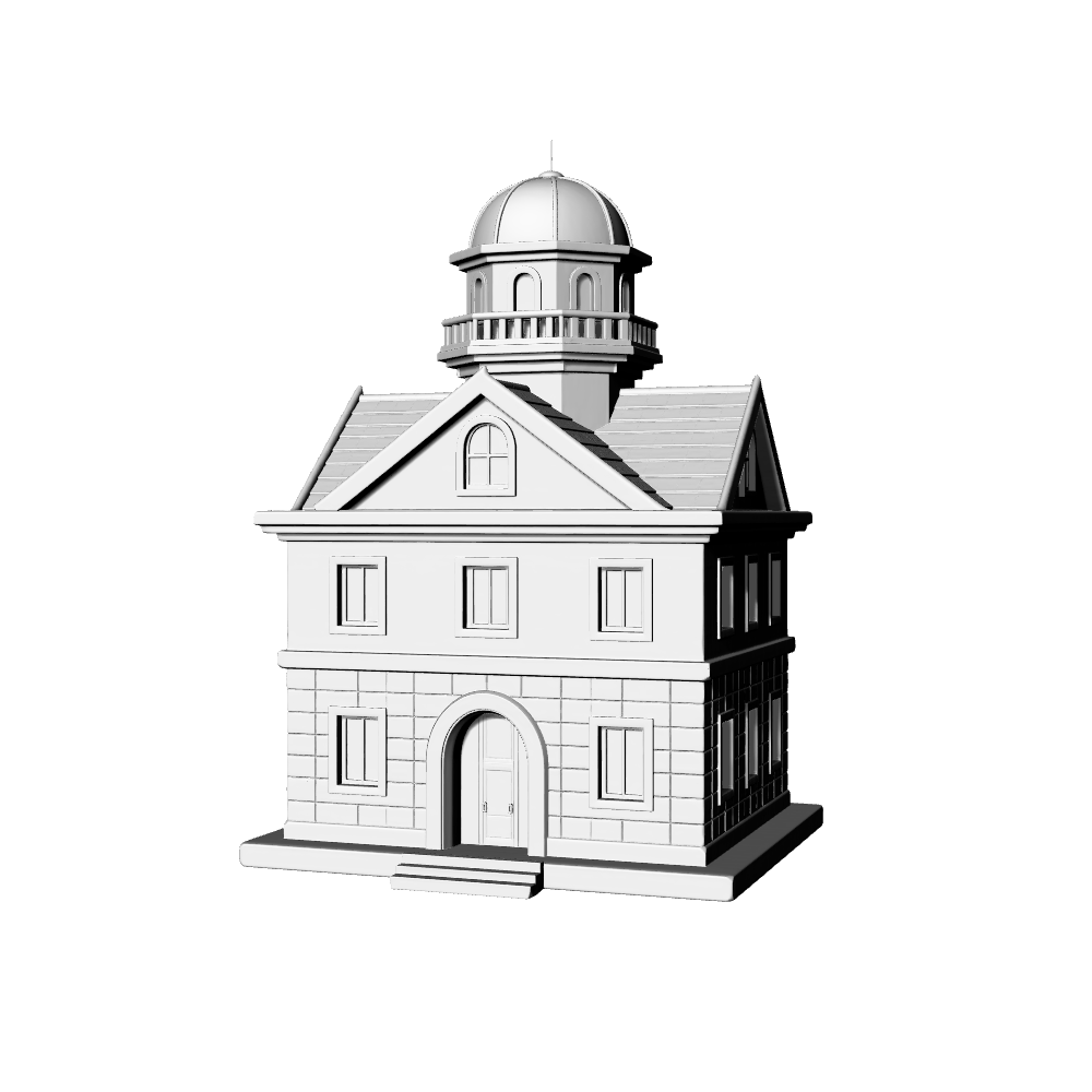 MRY-SFW LYTB618B  Miniature Scene Building Model Neoclassical Public Building Model Miniature Academic Style Building Desktop Ornament 3D Printing Model