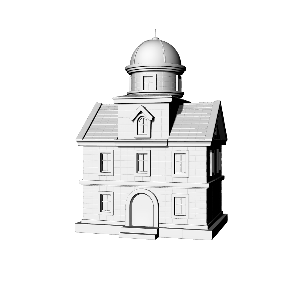 MRY-SFW LYTB618C  Miniature Scene Building Model Neoclassical Public Building Model Miniature Academic Style Building Desktop Ornament 3D Printing Model