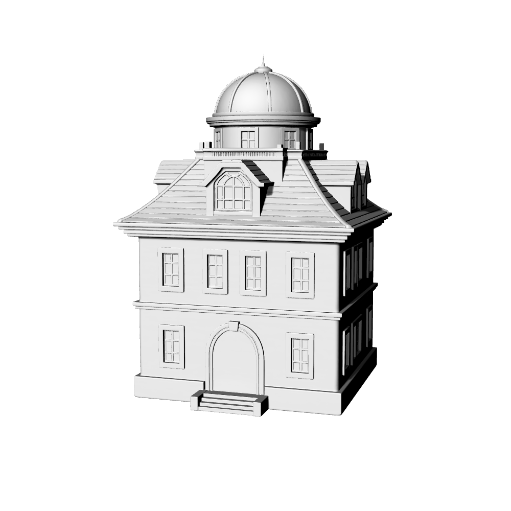 MRY-SFW LYTB618F  Miniature Scene Building Model Neoclassical Public Building Model Miniature Academic Style Building Desktop Ornament 3D Printing Model