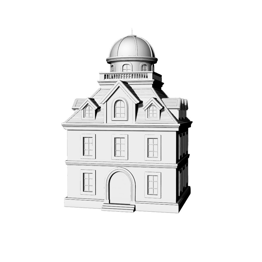 MRY-SFW LYTB618H  Miniature Scene Building Model Neoclassical Public Building Model Miniature Academic Style Building Desktop Ornament 3D Printing Model