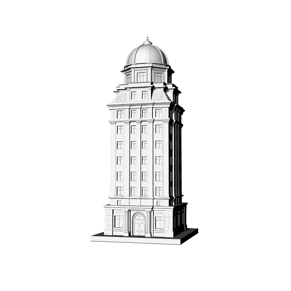 MRY-SFW LYTB619A  Miniature Scene Building Model Neoclassical Integrated Style Landmark Super High Building Model Sand Table Model Desktop Decoration 3D Printing Model