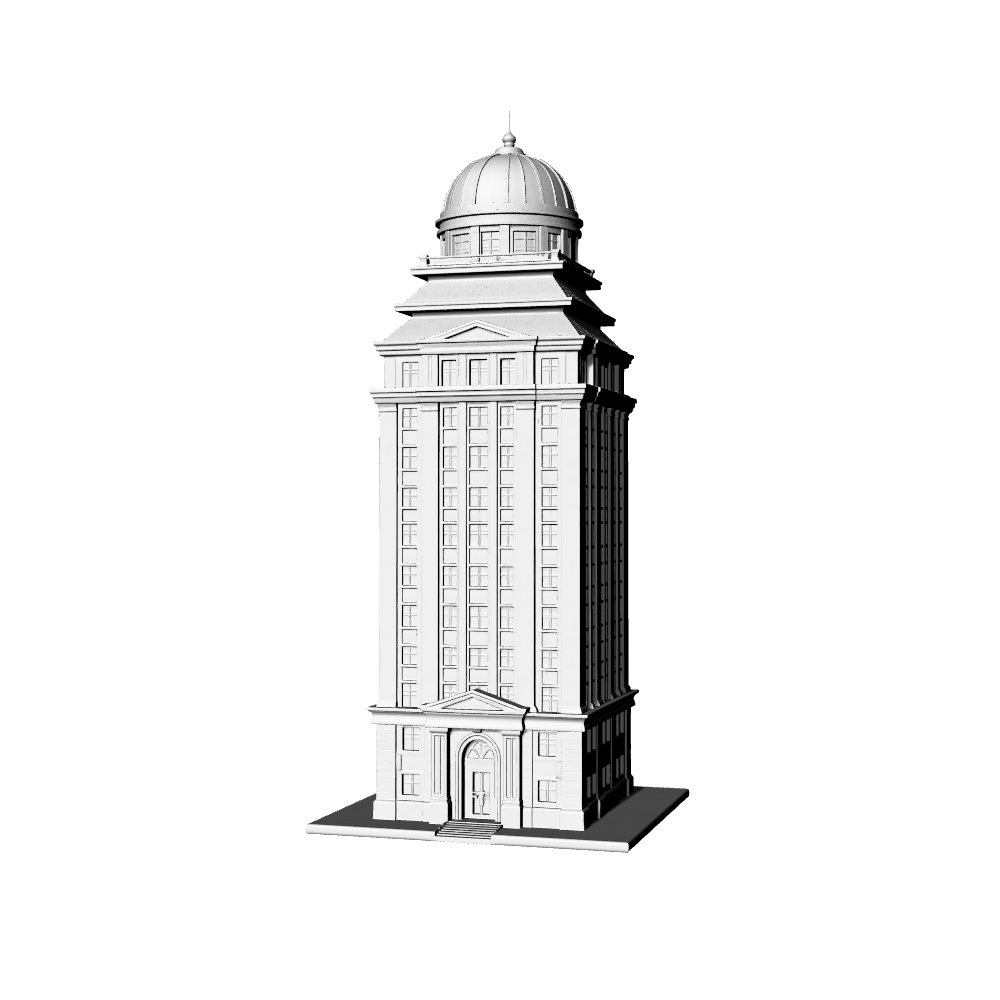 MRY-SFW LYTB619B  Miniature Scene Building Model Neoclassical Integrated Style Landmark Super High Building Model Sand Table Model Desktop Decoration 3D Printing Model