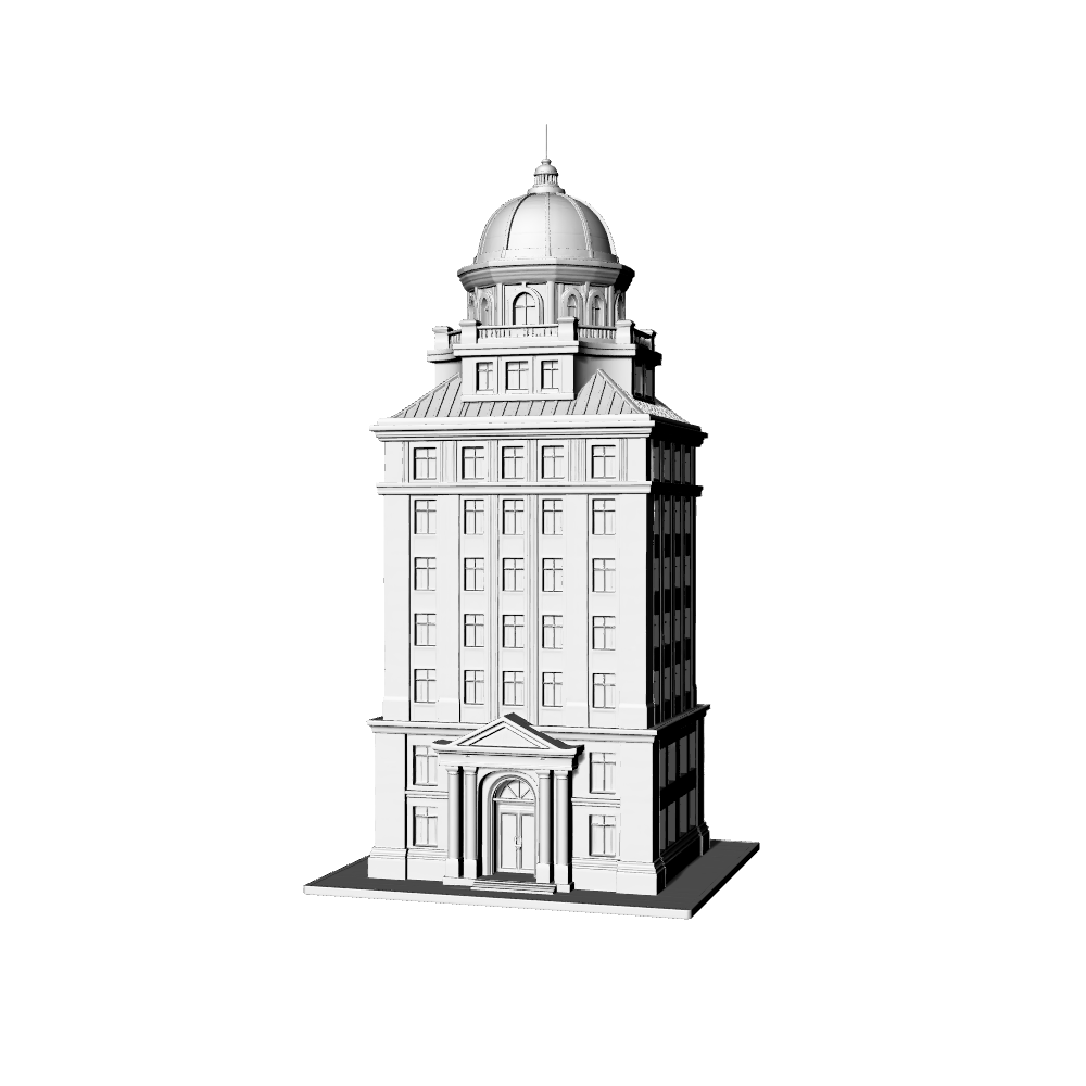 MRY-SFW LYTB619C  Miniature Scene Building Model Neoclassical Integrated Style Landmark Super High Building Model Sand Table Model Desktop Decoration 3D Printing Model