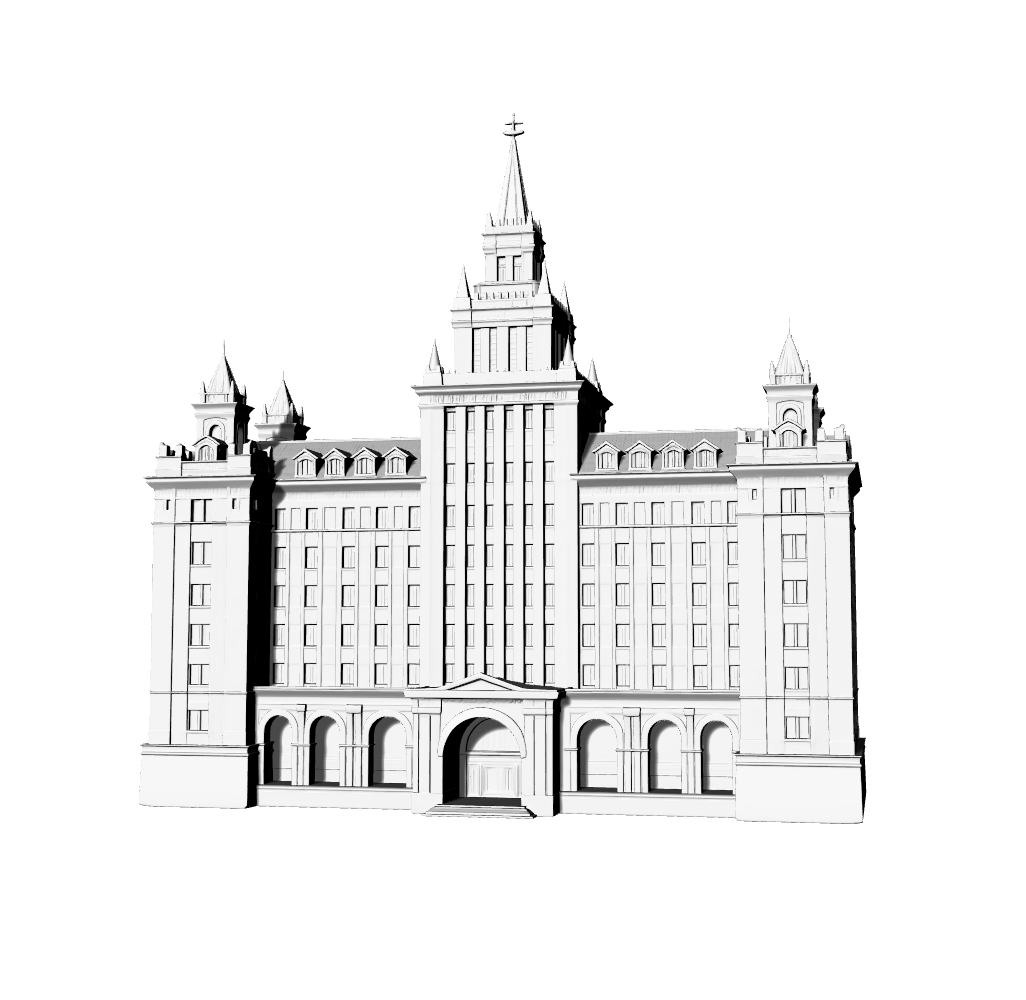 MRY-SFW LYTB620B  Miniature Scene Building Model Neoclassical Landmark Stalinist Tower Building Sand Table Model Desktop Decoration 3D Printing Model