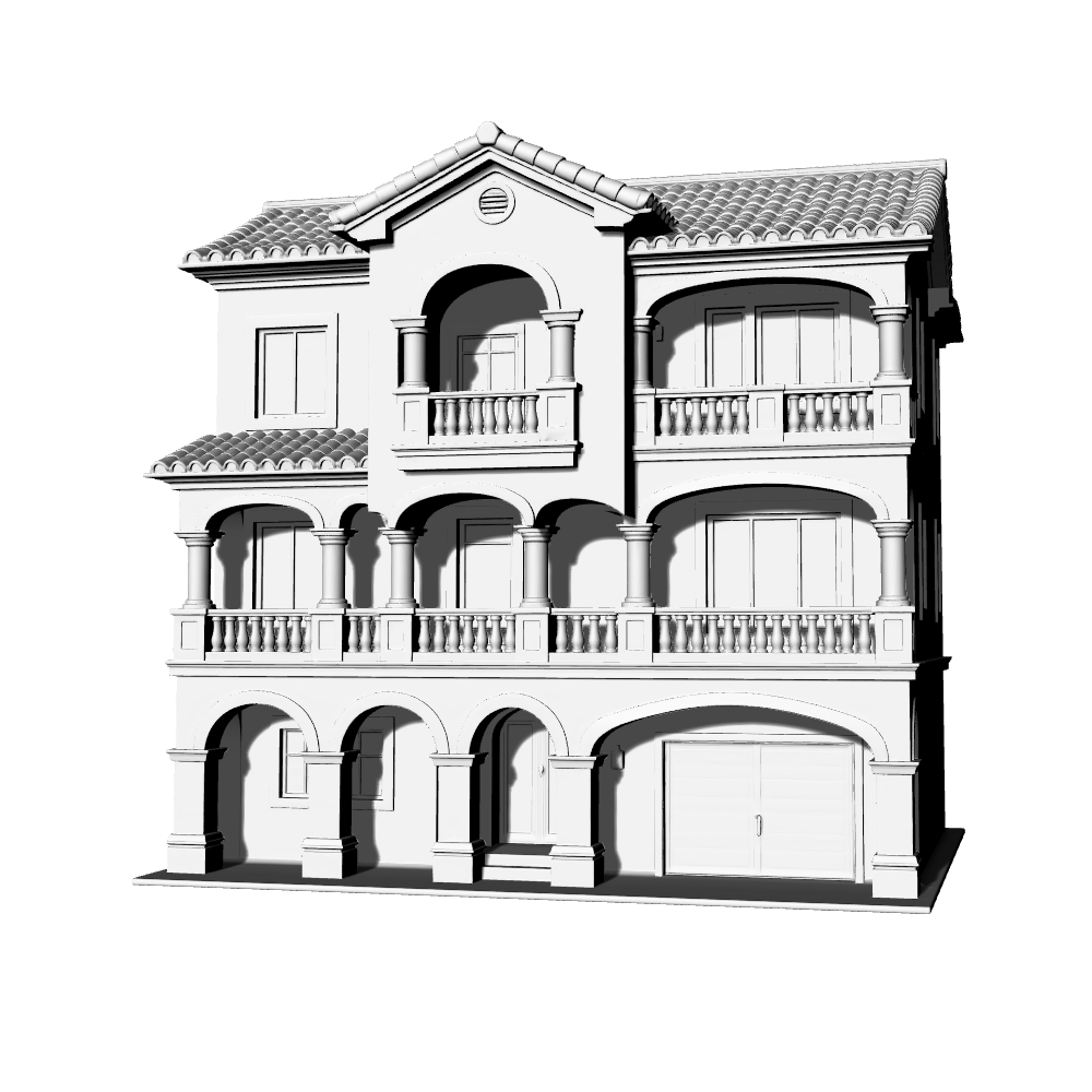 MRY-SFW LYTB621B  Miniature Scene Building Model Mediterranean Style Villa Tuscan Building Model Southern European Villa Decoration 3D Printing Model