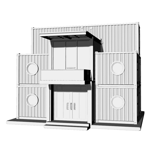 MRY-SFW LYTB623B  Miniature Scene Building Model Modular Container Shop Model Retro Industrial Style Miniature House 3D Printing Model