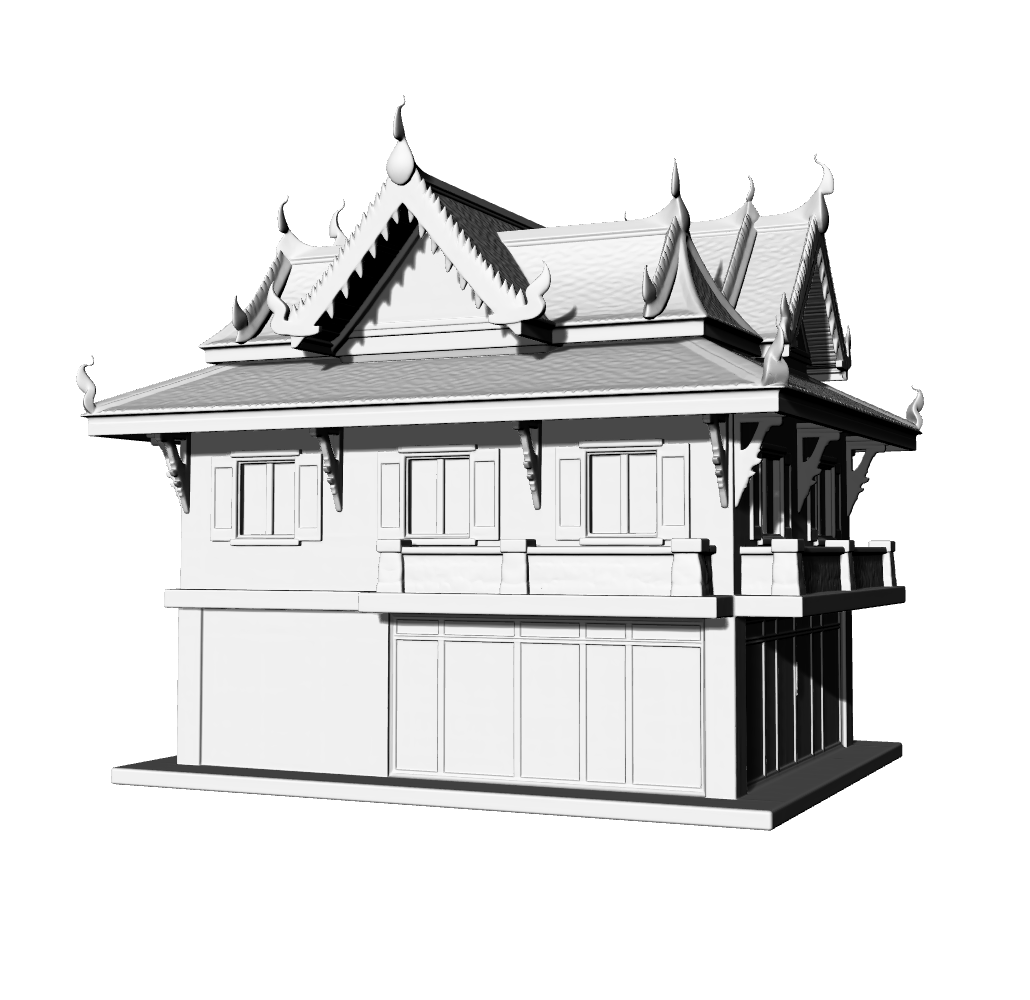 MRY-SFW LYTB624A  Miniature Scene Building Model Southeast Asian Thai Style Commercial Building Miniature Building Ornament 3D Printing Model