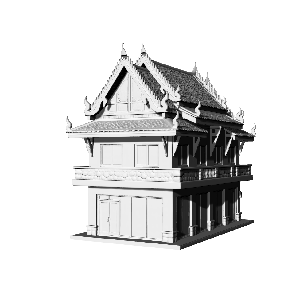 MRY-SFW LYTB624C  Miniature Scene Building Model Southeast Asian Thai Style Commercial Building Miniature Building Ornament 3D Printing Model