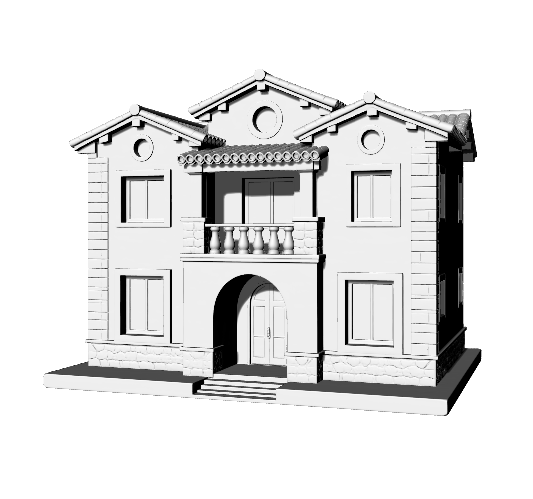 MRY-SFW LYTB630A  Miniature Scene Building Model Tuscan Style Sand Table Ornament Mediterranean Style Villa 3D Printing Model