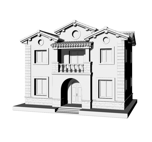 MRY-SFW LYTB630A  Miniature Scene Building Model Tuscan Style Sand Table Ornament Mediterranean Style Villa 3D Printing Model