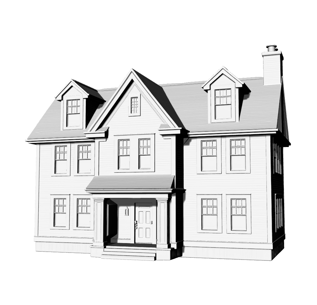 MRY-SFW LYTB631B  Miniature Scene Building Model American Cape Cod Detached Villa Building Miniature Building Ornament 3D Printing Model