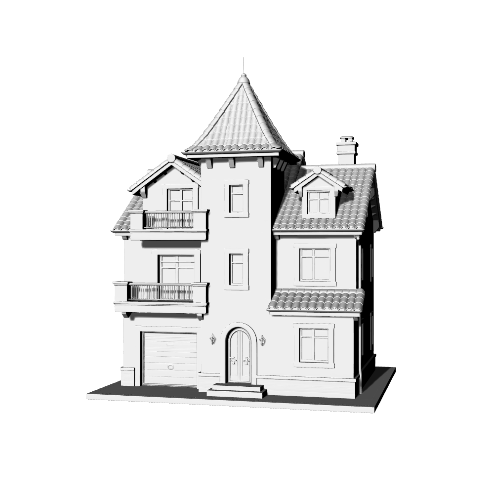 MRY-SFW LYTB632C  Miniature Scene Building Model American Pastoral Style Detached Villa Building Miniature Building Ornament 3D Printing Model