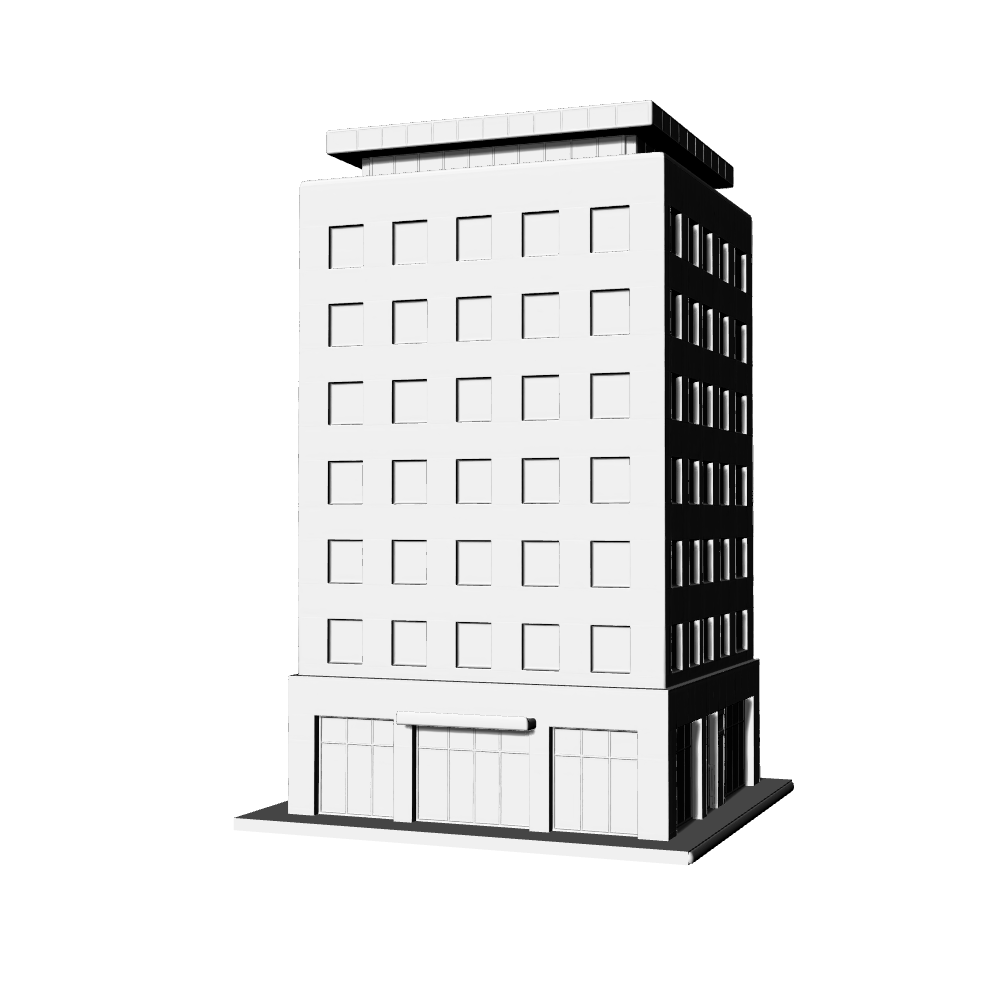 MRY-SFW LYTB636A  Miniature Scene Building Model Simple Business Minimalist Style Office Building Commercial Building Miniature Sand Table Ornament 3D Printing Model