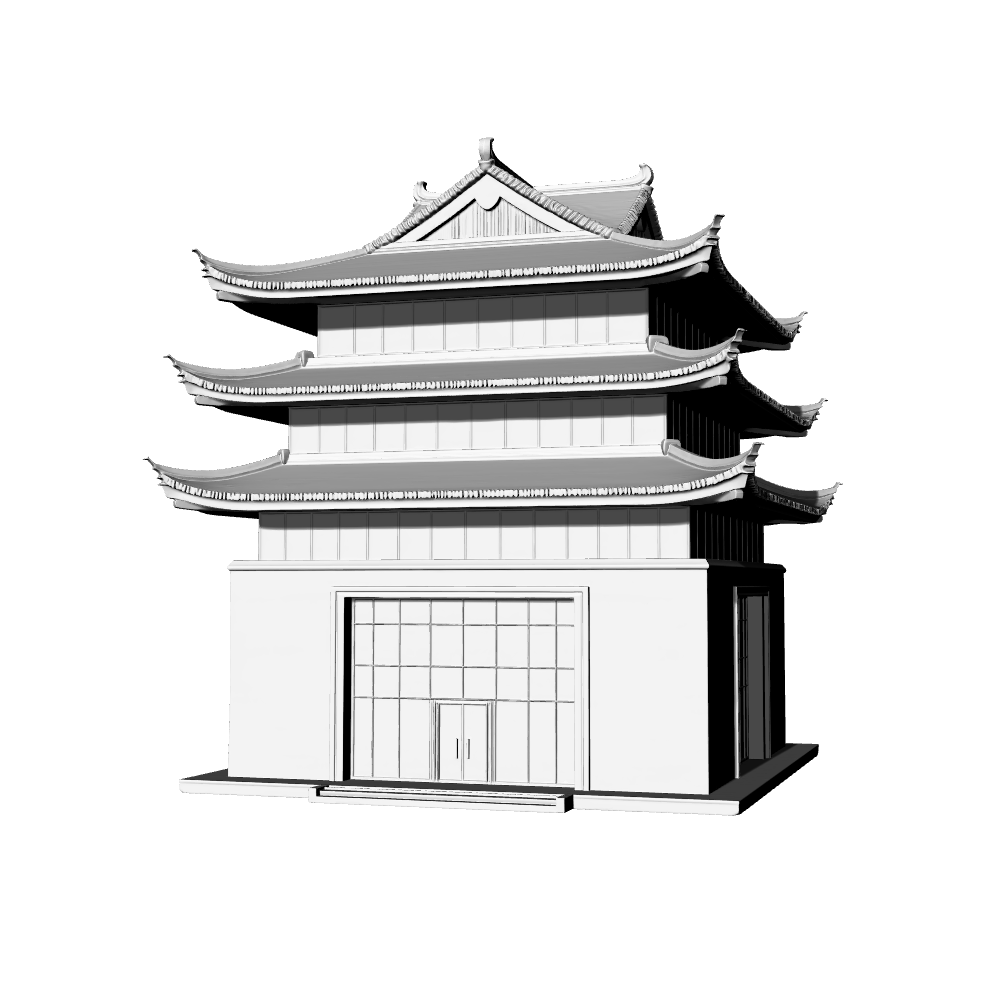 MRY-SFW LYTB641C  Miniature Scene Building Model New Chinese Commercial Store Ancient Style Commercial Attic Building Model 3D Print Model