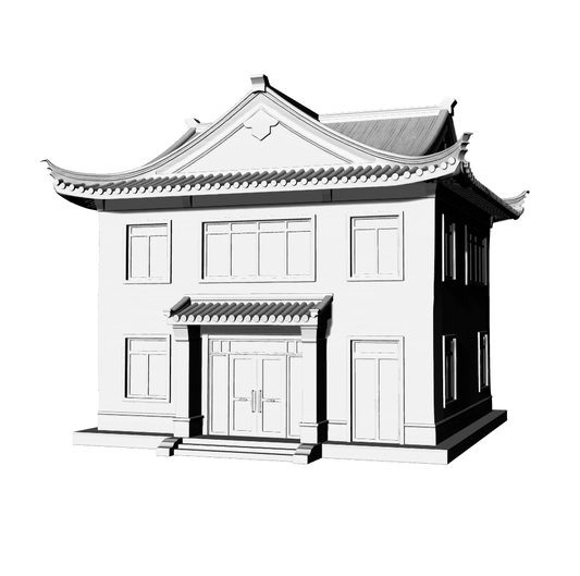 MRY-SFW LYTB643  Miniature Scene Building Model New Chinese Two Story Commercial Store Ancient Style Commercial Attic Building Model 3D Print Model