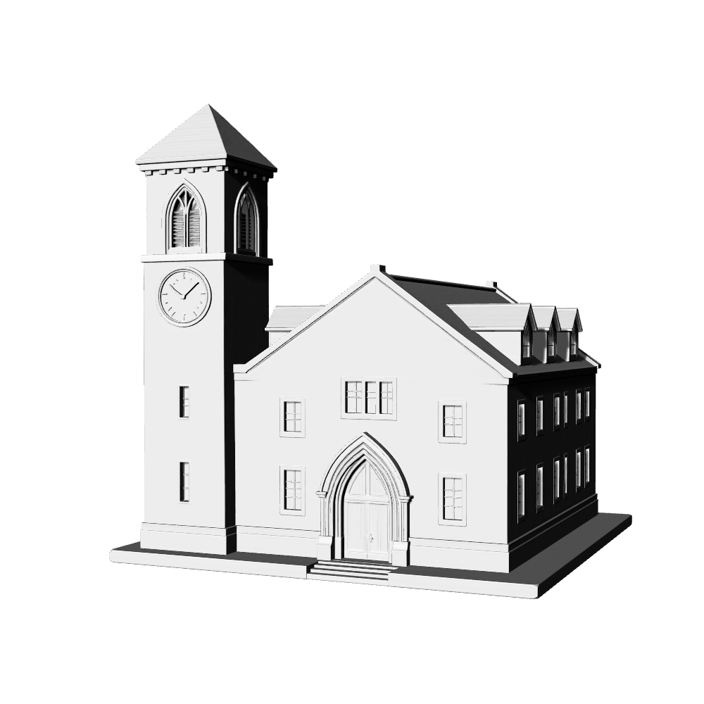 MRY-SFW LYTB646A  Miniature Scene Building Model American Victorian Style Single Public Building Desktop Decorative Building Ornament 3D Print Model