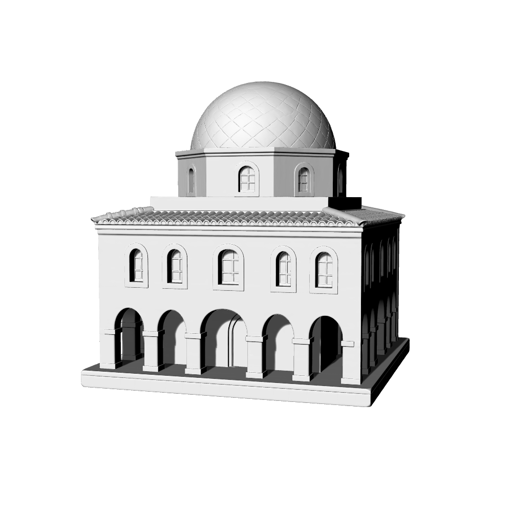 MRY-SFW LYTB648A  Miniature Scene Building Model European Classical Style Dome Historic Public Building Desktop Building Decoration 3D Printing Model