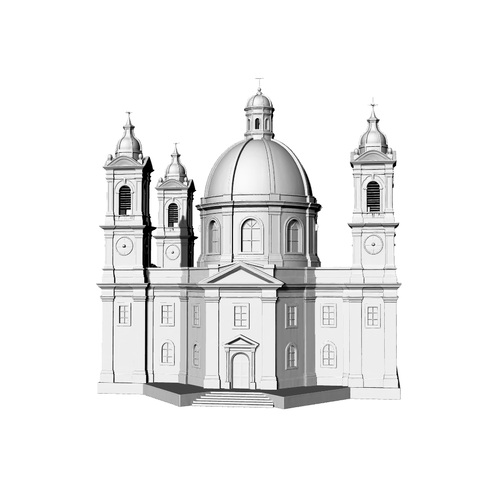 MRY-SFW LYTB649  Miniature Scene Building Model European Renaissance Baroque Style Church Desktop Building Decoration 3D Printing Model