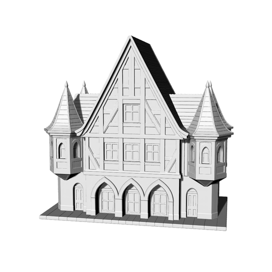 MRY-SFW LYTB650  Miniature Scene Building Model Gothic Revival Style Half Timbered Tudor Fairy Tale Building 3D Printing Model