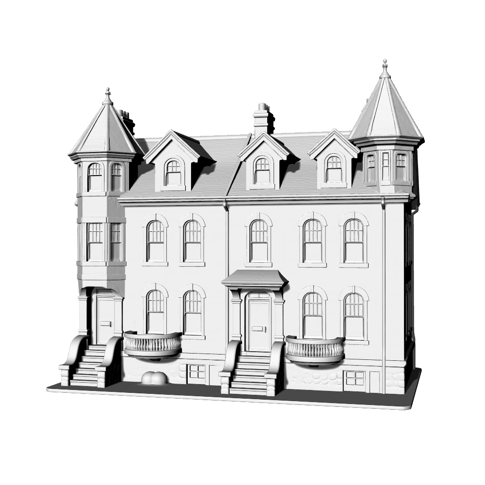 MRY-SFW LYTB651  Miniature Scene Building Model American Victorian Style Townhouse Decoration Desktop Building 3D Printing Model