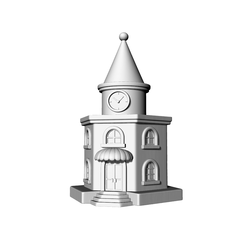 MRY-SFW LYTB657B  European Clock Tower Fairy Tale Cute Building Miniature Scene Building Model Desktop Ornament Dream Ornament 3D Printing Model