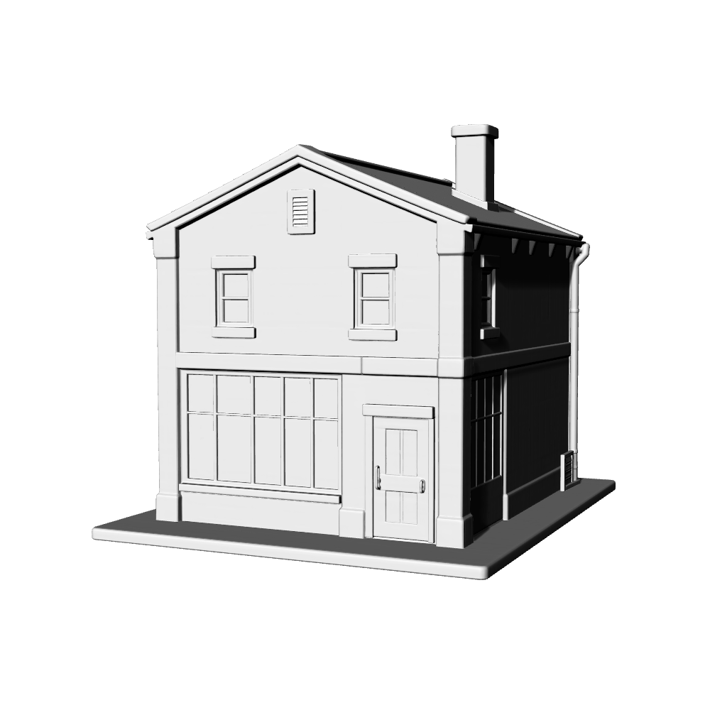 MRY-SFW LYTB662B  American Retro Style Street Corner Warehouse Building Sand Table Miniature Model Miniature Scene Building Model 3D Printing Model