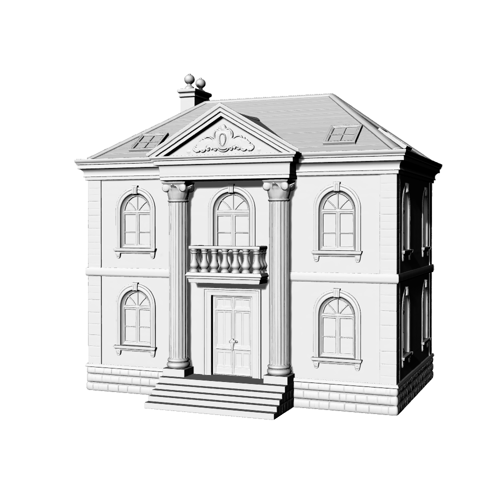 MRY-SFW LYTB663A  French Classical Single Family Villa Miniature Scene Building Model Desktop Decoration Ornament 3D Printing Model
