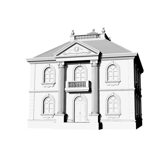 MRY-SFW LYTB663C  French Classical Single Family Villa Miniature Scene Building Model Desktop Decoration Ornament 3D Printing Model