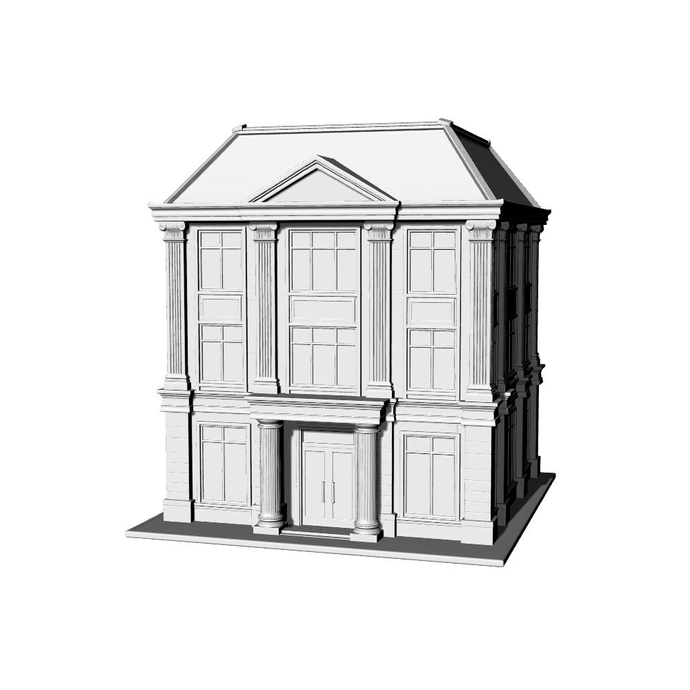 MRY-SFW LYTB664A  European Neoclassical Single Commercial Building Miniature Scene Building Model Sand Table Scene Ornament 3D Printing Model