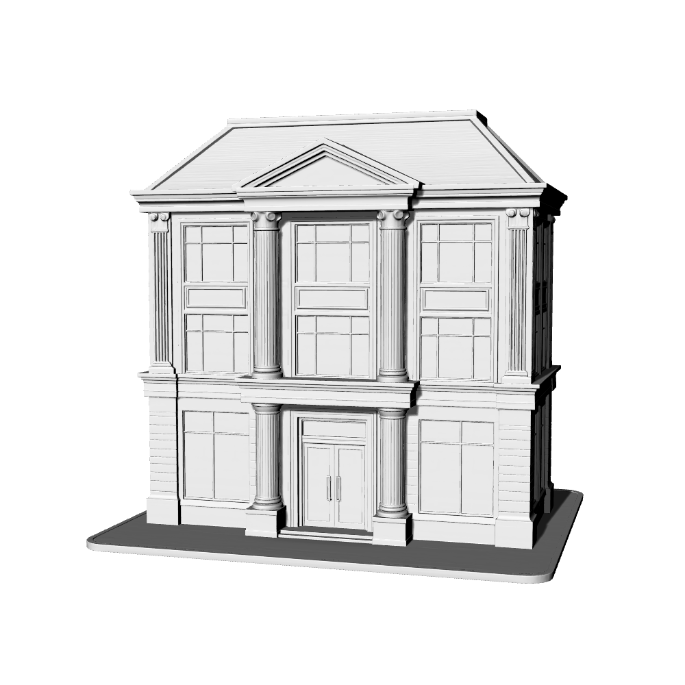 MRY-SFW LYTB664D  European Neoclassical Single Commercial Building Miniature Scene Building Model Sand Table Scene Ornament 3D Printing Model