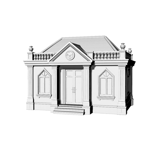MRY-SFW LYTB665A  European Neoclassical Style Single Story Building Miniature Scene Building Model Desktop Ornament 3D Printing Model