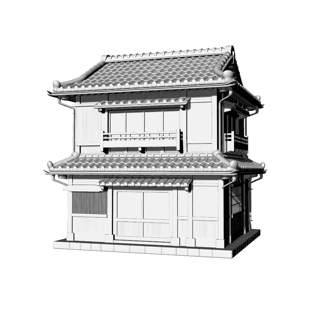 MRY-SFW LYTB669B  Miniature Scene Building Model Japanese Traditional Residence Machiya Japanese Style Cottage Desktop Building Ornament 3D Printing Model