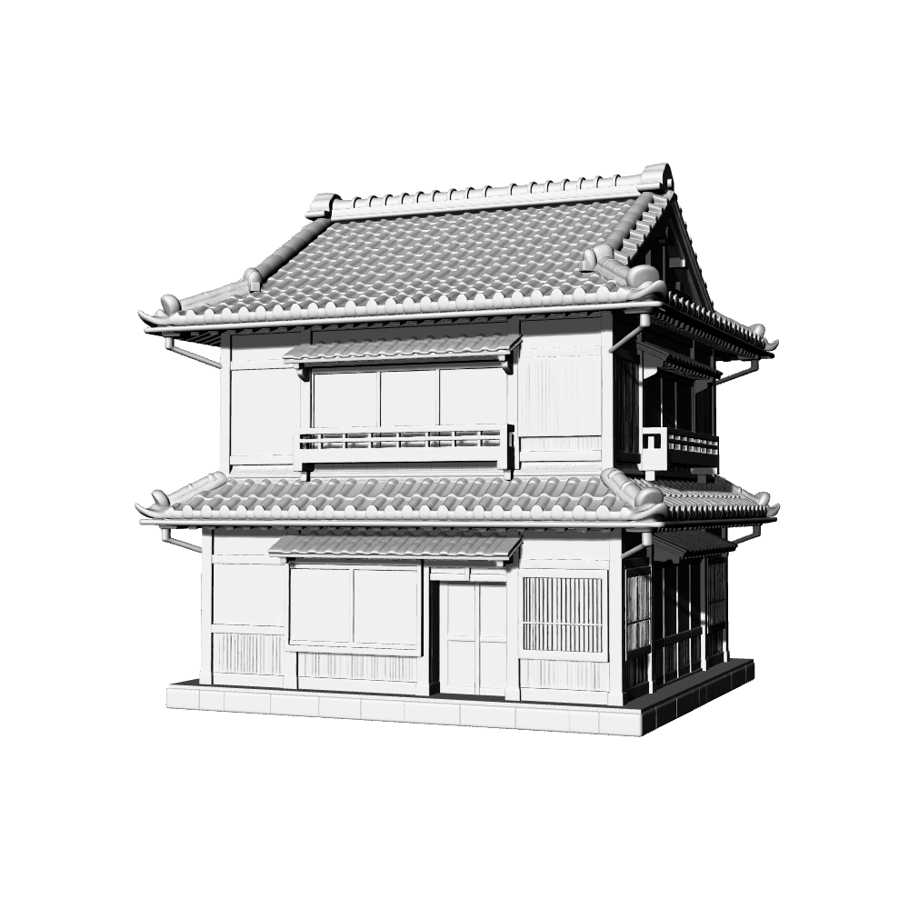 MRY-SFW LYTB669C  Miniature Scene Building Model Japanese Traditional Residence Machiya Japanese Style Cottage Desktop Building Ornament 3D Printing Model