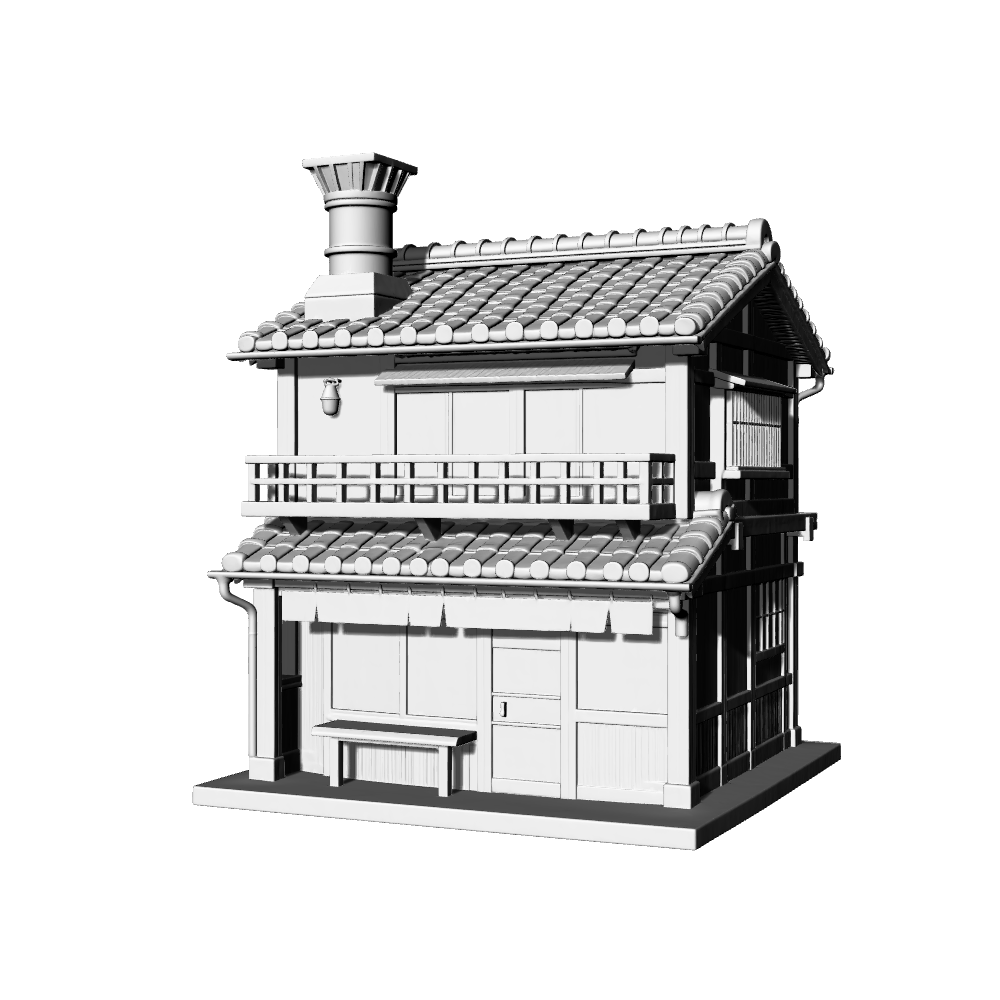 MRY-SFW LYTB670A  Miniature Scene Building Model Japanese Shop Ramen Restaurant Japanese Architecture Desktop Ornament 3D Printing Model