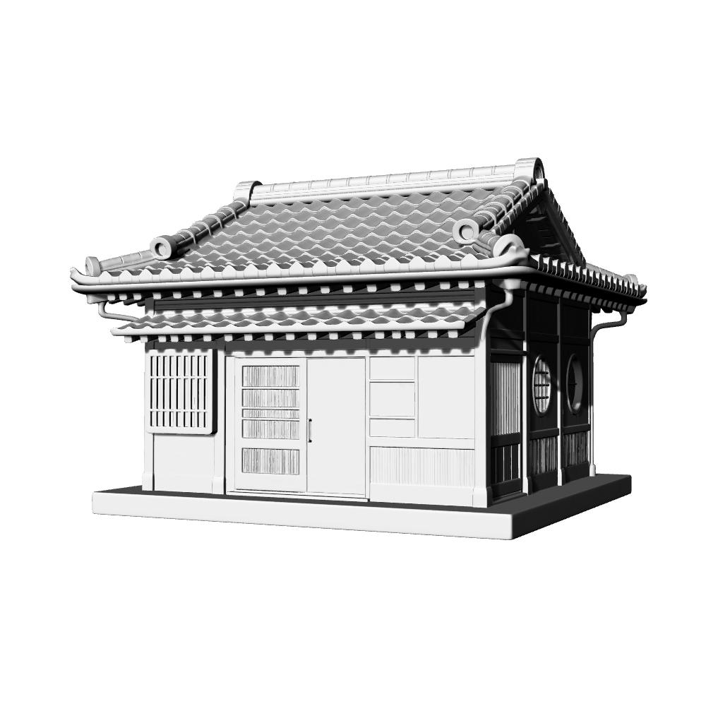 MRY-SFW LYTB670D  Miniature Scene Building Model Japanese Shop Ramen Restaurant Japanese Architecture Desktop Ornament 3D Printing Model