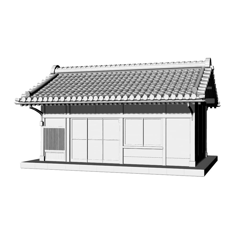 MRY-SFW LYTB671C  Miniature Scene Building Model Japanese Post Station Architecture Desktop Ornament 3D Printing Model