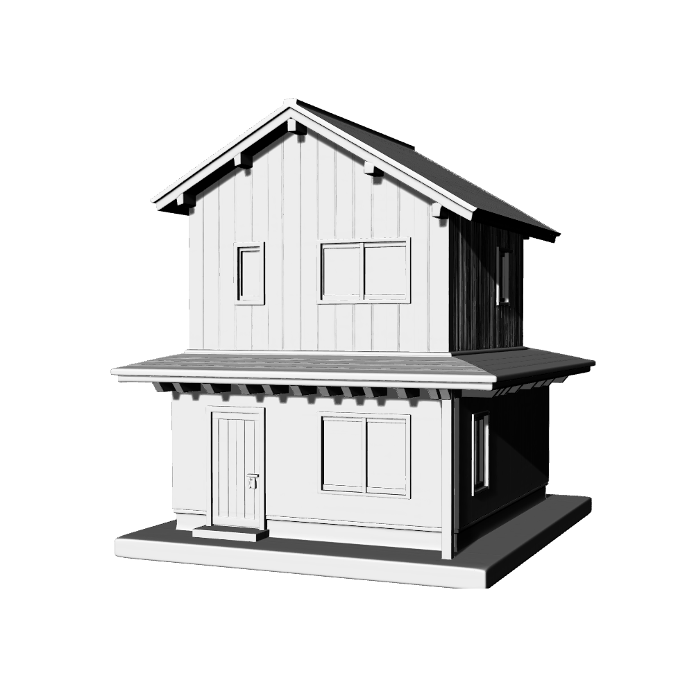 MRY-SFW LYTB674B  Miniature Scene Building Model Modern Japanese Detached House Miniature Architecture Sand Table Ornament 3D Printing Model
