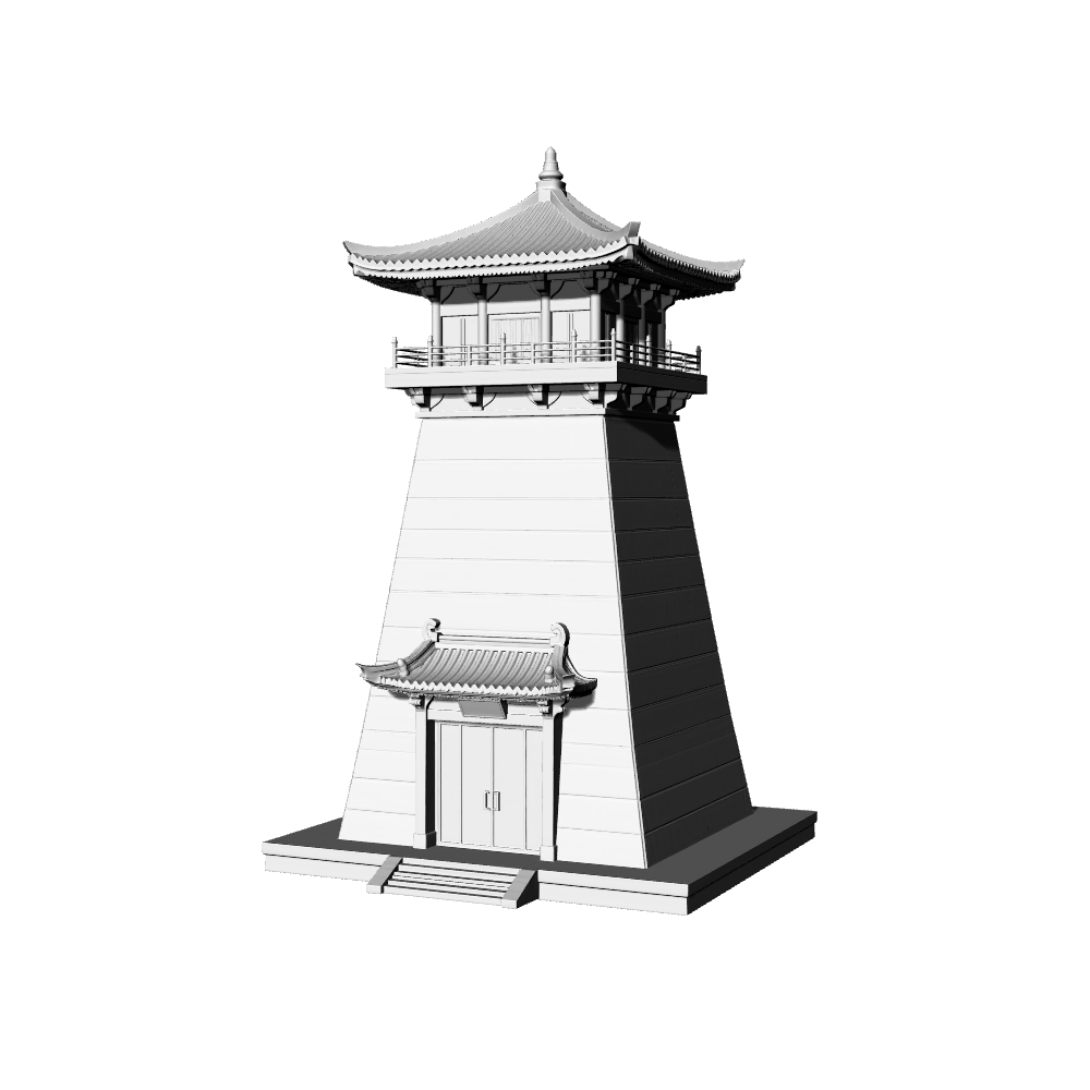 MRY-SFW LYTB679A  Miniature Scene Building Model Chinese Tower Building Traditional High Platform Watch Tower Miniature Ancient Architecture Sand Table Scene Ornament 3D Printing Model