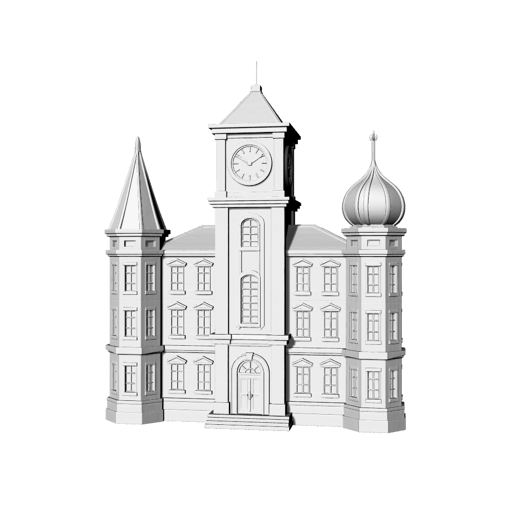 MRY-SFW LYTB684C  Miniature Scene Building Model European Medieval Rural Church Vintage European Church Architecture Miniature Model 3D Printing Model
