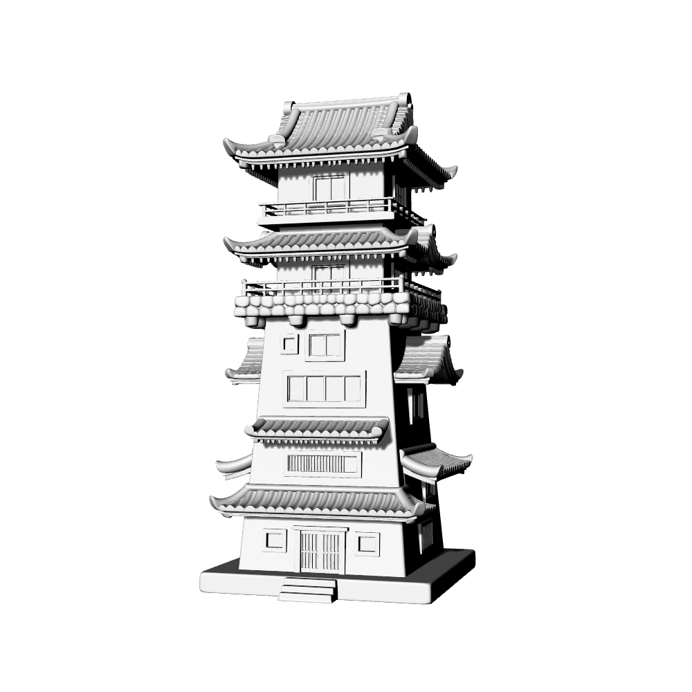 MRY-SFW LYTB688A  Miniature Scene Building Model Chinese Traditional Multi Storey Tower Building Desktop Ornament 3D Printing Model