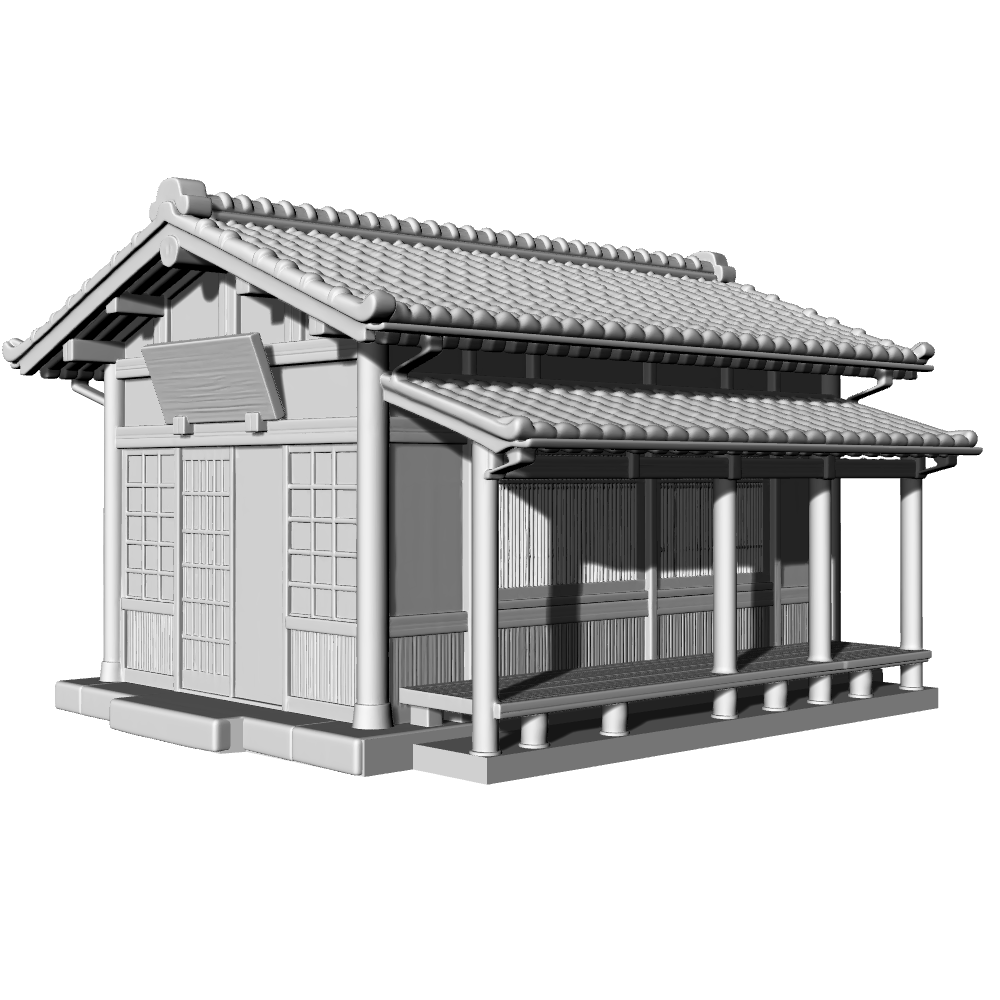 MRY-SFW LYTB689A  Miniature Scene Building Model Japanese Traditional Country Tea House Building Desktop Ornament 3D Printing Model