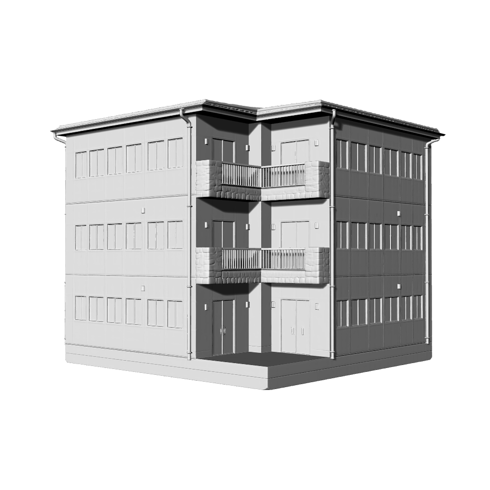 MRY-SFW LYTB690B  Miniature Scene Building Model Japanese Old Traditional Apartment Building Desktop Ornament 3D Printing Model